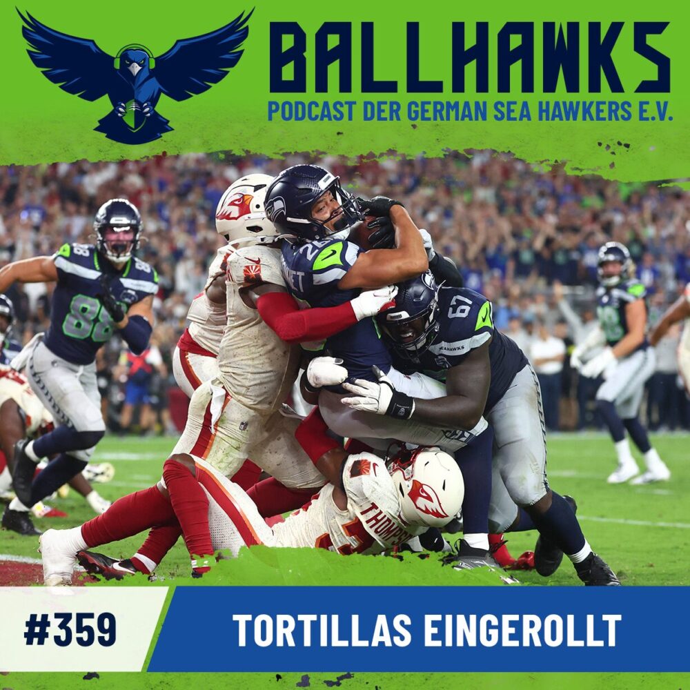 Folge 359 - das Cover zeigt Zach Charbonnet, wie er sich gegen mehrere Verteidiger in die Endzone vorkämpft