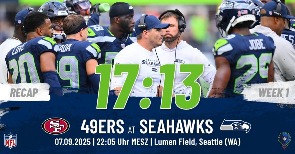 49ers Recap-Vorschaubild, zeigt die Seahawks-Defense im Gespräch mit Mike Macdonald